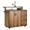 SoBuy KNL02-PF Ilot Central Placard de Cuisine Buffet de Rangement Armoire de Cuisine Multi-rangements avec 2 Portes, 3 Tiroi