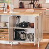 SoBuy KNL09-WN Ìlot Central de Cuisine 3-en-1 – Buffet, Table Bar et Plan de Travail, 170×60×89 cm, Blanc & Bois