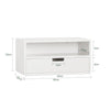 SoBuy NKD03-Wx2 Table de Chevet Murale, Table de Nuit Flottante avec Tiroir et Plateau, Étagère Murale pour Chambre à Coucher, L 45 x P 25 x H 22 cm, Blanc