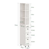 SoBuy NSR13-WG Chariot de Rangement Étroit 20 cm sur Roulettes, 170 cm de Haut, 3 Tiroirs et 3 Étagères, Barres Anti-chute – Blanc