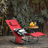 SoBuy OGS28-R Chaise Longue Transat de Jardin Bascule avec Appui-tête Réglable et Pochette latérale