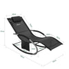 SoBuy OGS28-SCH Chaise Longue de Jardin à Bascule Pliable – Bain de Soleil Confortable 150 kg, Noir