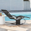 SoBuy OGS28-SCHx2 Lot de 2 Chaise Longue Transat de Jardin Bascule avec Appui-tête Réglable et Pochette latérale