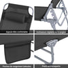 SoBuy OGS35-SCHx2 Lot de 2 Transats de Jardin Pliable avec Oreiller et Poche Latérale, Chaise Longue Relax, Design Fonctionnel – L155×P56×H81 cm, Noir