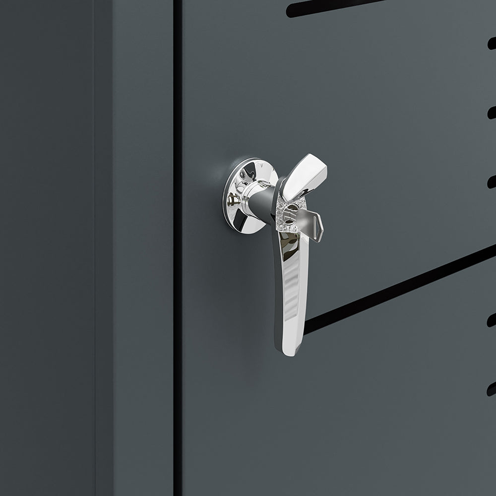 SoBuy OGS63-DG Cache-Poubelle Extérieur 240 L à Couvercle Hydraulique – Armoire Métallique Verrouillable, Amortisseurs – 69×80×116 cm, Anthracite