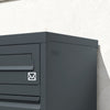 SoBuy OGS66-DG Boîte aux Lettres avec Compartiment Colis Anthracite – Boîte à Colis XXL sur Pied avec Serrure à Code, Coffre de Livraison Extérieur en Acier – 55×35×105 cm, Charge 34 kg