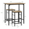 SoBuy OGT10-PF Lot Table et 2 Tabourets Ensemble Table de Bar Bistrot + 2 Chaises de Bar avec Repose-Pieds Table Haute Cuisine