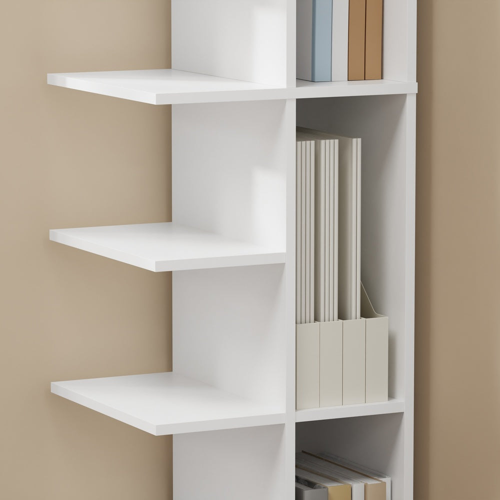 SoBuy STR14-W Étagère Murale Blanche 5 Niveaux – Bibliothèque de Rangement à 5 Plateaux pour Bureau et Salon – 30×32,5×110,5 cm, Charge 45 kg