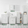sebuyfr.comG236-W Colonne de Salle de Bain – 32 cm, 2 Portes Persiennes, Tiroir et Niche, Blanc