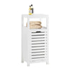 SoBuy BZR67-W Meuble Bas Armoire Toilette avec 1 Panier bac à Linge basculant Meuble de Rangement Corbeille à Linge Coffre à