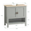 SoBuy BZR69-HG Meuble sous Lavabo, Meuble sous Vasque, Meuble de Salle de Bain, Placard de Rangement, Armoire Salle de Bain