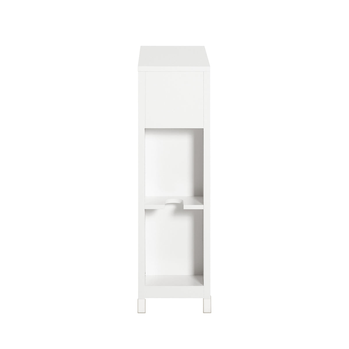 SoBuy BZR83-W Meuble de Rangement Salle de Bain Étroit, Support Papier Toilette, Armoire Toilettes WC avec 2 Paniers Amovibles Rangement Polyvalente