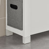 SoBuy BZR83-W Meuble de Rangement Salle de Bain Étroit, Support Papier Toilette, Armoire Toilettes WC avec 2 Paniers Amovibles Rangement Polyvalente