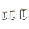 SoBuy FBT102-F Set de 3 Tables Gigognes, Tables Basses Modernes pour Salon, Design Gain de Place, Nature & Noir
