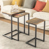 SoBuy FBT102-F Set de 3 Tables Gigognes, Tables Basses Modernes pour Salon, Design Gain de Place, Nature & Noir
