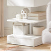 SoBuy FBT49-W Table de Chevet avec 1 Tiroir et 2 Étagères, Design Moderne, pour Salon et Chambre, Rangement Optimisé, Design Fonctionnel – L39×P39×H65 cm, Blanc