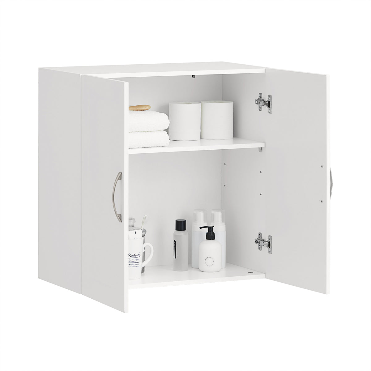 sebuyfr.comG231-W Meuble Haut Salle de Bain Suspendu Armoire Murale avec Étagère Réglable et Porte Rangement Mural Compact pour