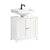 sebuyfr.comG237-II-W Meuble Sous Vasque 60 cm avec Porte à Lamelles – Étagère Réglable, Blanc