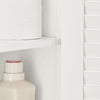 sebuyfr.comG237-II-W Meuble Sous Vasque 60 cm avec Porte à Lamelles – Étagère Réglable, Blanc