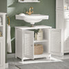 sebuyfr.comG237-W Meuble Sous-Lavabo Meuble de Salle de Bain Vasque, 2 portes et 2 étages