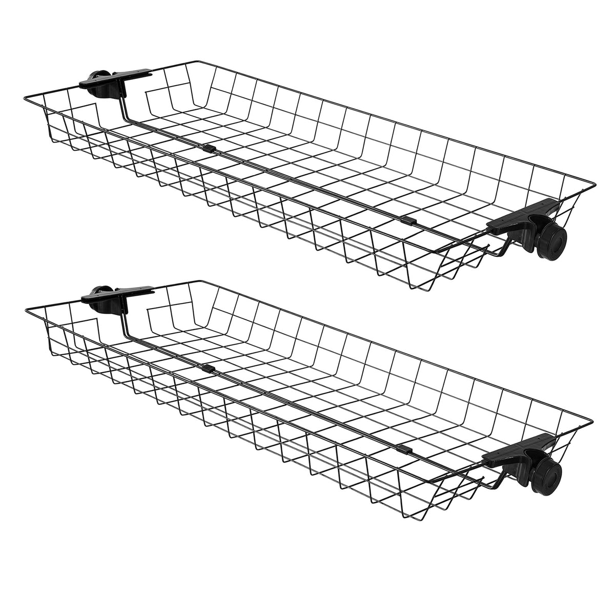 sebuyfr.comG34-P02 Set de 2 Paniers de Rangement Métal pour Système de Penderie Télescopique – Paniers pour Porte-vêtements et Portemanteau