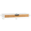 sebuyfr.comG93-WN Étagère Murale avec Tiroir - Étagère Flottante Moderne pour Entrée, Salon, Cuisine & Chambre - Blanc & Nature 60x24x8cm