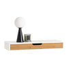 sebuyfr.comG93-WN Étagère Murale avec Tiroir - Étagère Flottante Moderne pour Entrée, Salon, Cuisine & Chambre - Blanc & Nature