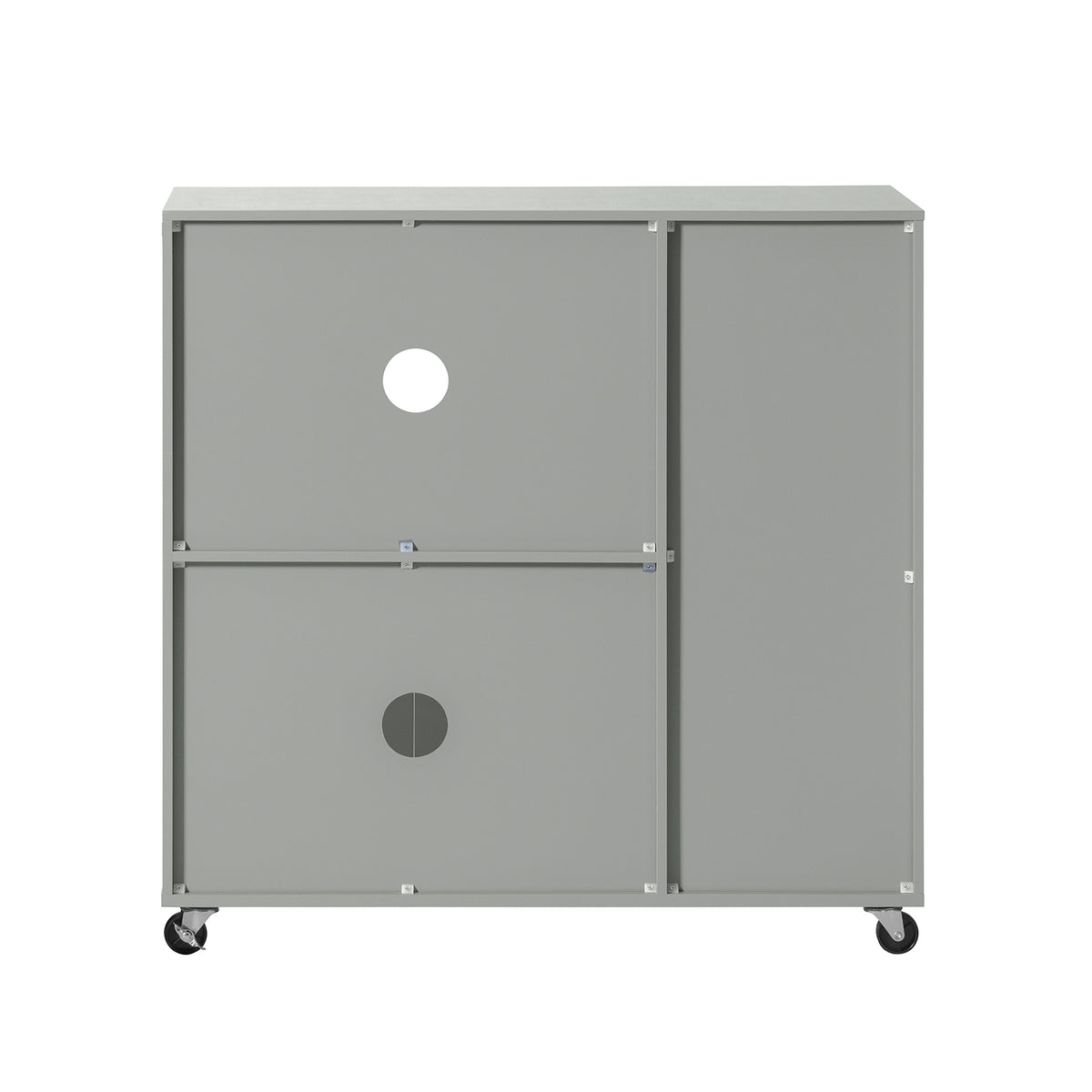 SoBuy FSB78-HG Desserte Cuisine avec Roulettes, Roues et Support Micro-Ondes, Mobile, pour Cuisine et Salle à Manger, Usage Quotidien – L88,5×P40×H89 cm, Gris
