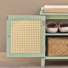SoBuy FSR129-GR Banc à Chaussures avec Coussin Rembourré, 3 Tiroirs et 2 Portes Grille Ventilées – L100×P34×H46 cm, Charge 150 kg, MDF E1, Vert