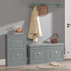 SoBuy FSR78-HG Armoire à Chaussures 2 Abattants Slim 24cm – 8 Paires, Dos Aéré, FSC®, Gris, 54x24x83 cm