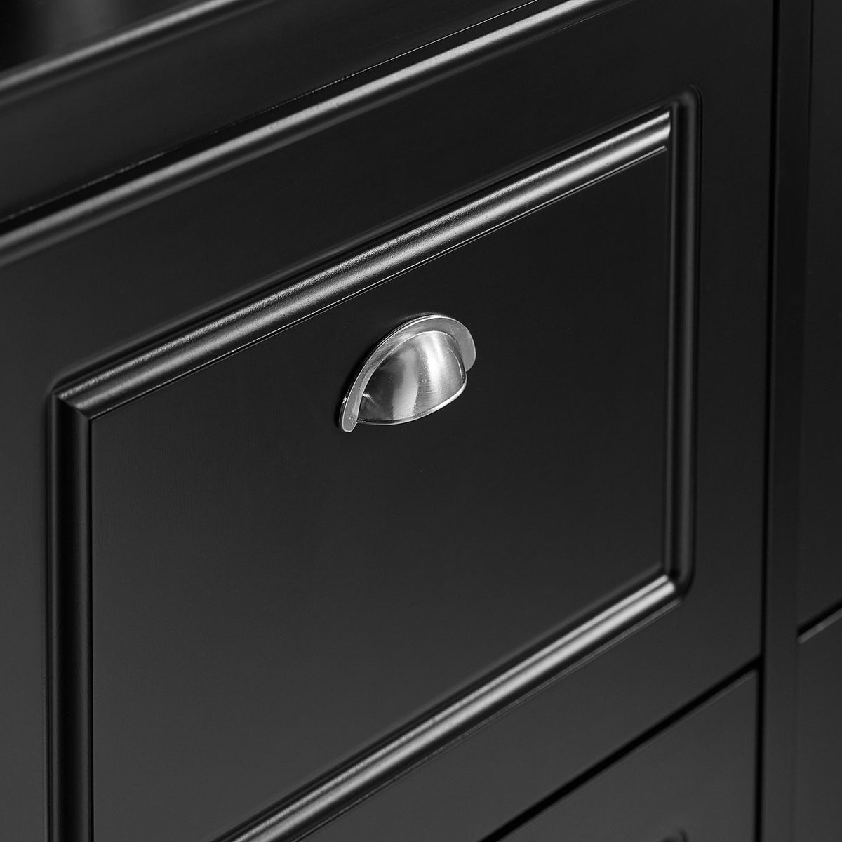 SoBuy FSR79-SCH Armoire à Chaussures 4 Abattants – Séparateurs Réglables, Dos Aéré, Certifiée FSC® – 105×24×83 cm, Noir
