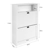 SoBuy FSR87-W Armoire à Chaussures 2 Abattants et Compartiment Ouvert – 80×24×110 cm, 50 kg, MDF E1, Blanc