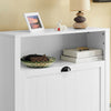 SoBuy FSR87-W Armoire à Chaussures 2 Abattants et Compartiment Ouvert – 80×24×110 cm, 50 kg, MDF E1, Blanc
