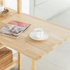 SoBuy FWT70-N Table Pliante en Bois d'Hévéa – 98×60 cm, 3 Étagères, Naturel