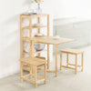 SoBuy FWT70-N Table Pliante en Bois d'Hévéa – 98×60 cm, 3 Étagères, Naturel