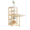 SoBuy FWT70-N Table Pliante en Bois d'Hévéa – 98×60 cm, 3 Étagères, Naturel