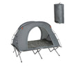 SoBuy OGS60-L-HG Lit de Camping 2 Personnes 3 en 1 – Toit Anti-UV, Matelas Gonflable Intégré, Charge 300 kg, Sac à Roulettes,