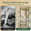 sebuyfr.comG34-II-SCH Dressing télescopique sans perçage 124–226 cm avec tringles et étagères – Penderie ouverte noire
