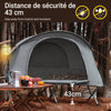 SoBuy OGS60-HG Lit de Camping Pliable en Aluminium Léger, 3 en 1 avec Toit Anti-UV + Matelas Gonflable Intégré + Sac de Transport, 1 Personne
