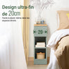 SoBuy FBT111-GR Table de Chevet Ultra-Fine avec Tiroir et Étagère – L20×P35×H60 cm, Charge max. 20 kg, MDF/PB E1, Vert