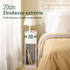SoBuy FBT171-WN Table de Chevet Étroit, Table de Nuit avec Tiroir et Étagère, Meuble d 'appoint Moderne pour Chambre et Salon, Blanc, 20 x 35 x 60 cm