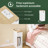 SoBuy FBT111-E-WNx2 Lot de 2 Tables de Chevet Slim 20 cm avec Station de Charge Intégrée, Prise + USB + Type-C, Tiroir et Étagère – Blanc