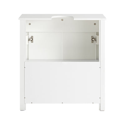 SoBuy BZR101-W Meuble sous Évier Salle de Bain, Meuble Évier de Cuisine avec 2 Portes