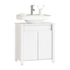 SoBuy BZR101-W Meuble sous Évier Salle de Bain, Meuble Évier de Cuisine avec 2 Portes