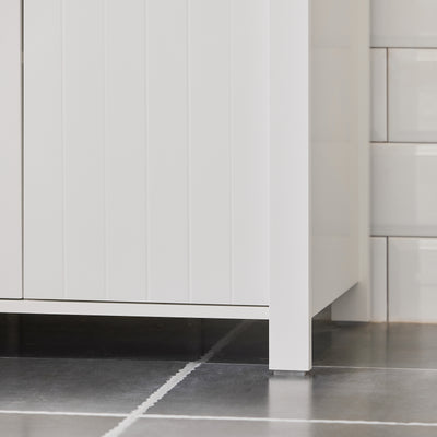 SoBuy BZR101-W Meuble sous Évier Salle de Bain, Meuble Évier de Cuisine avec 2 Portes