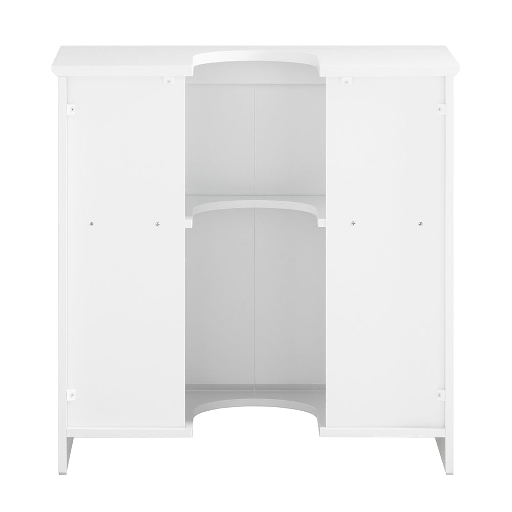 SoBuy BZR108-II-W Meuble sous Colonne Lavabo avec 2 Portes – 60×30×60 cm, Charge 30 kg, MDF E1, Blanc