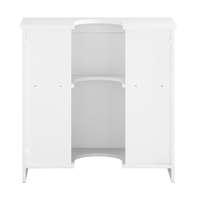 SoBuy BZR108-II-W Meuble sous Colonne Lavabo avec 2 Portes – 60×30×60 cm, Charge 30 kg, MDF E1, Blanc