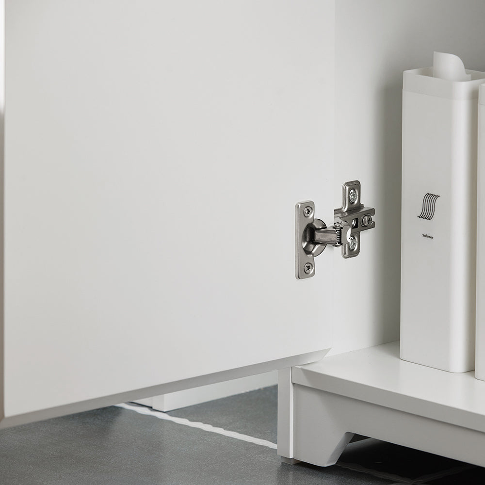 SoBuy BZR108-II-W Meuble sous Colonne Lavabo avec 2 Portes – 60×30×60 cm, Charge 30 kg, MDF E1, Blanc
