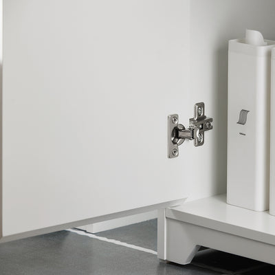SoBuy BZR108-II-W Meuble sous Colonne Lavabo avec 2 Portes – 60×30×60 cm, Charge 30 kg, MDF E1, Blanc