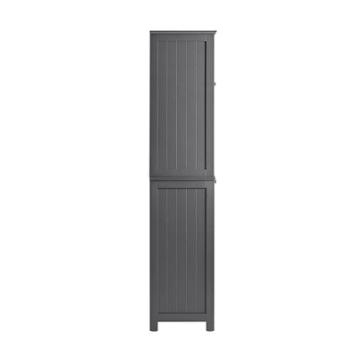 SoBuy BZR124-DG Meuble Colonne avec Panier à Linge – Armoire de Salle de Bain Rangement Étroit Étagère de Salle de Bain Petit Meuble WC Placard Gris 40x170x38 cm